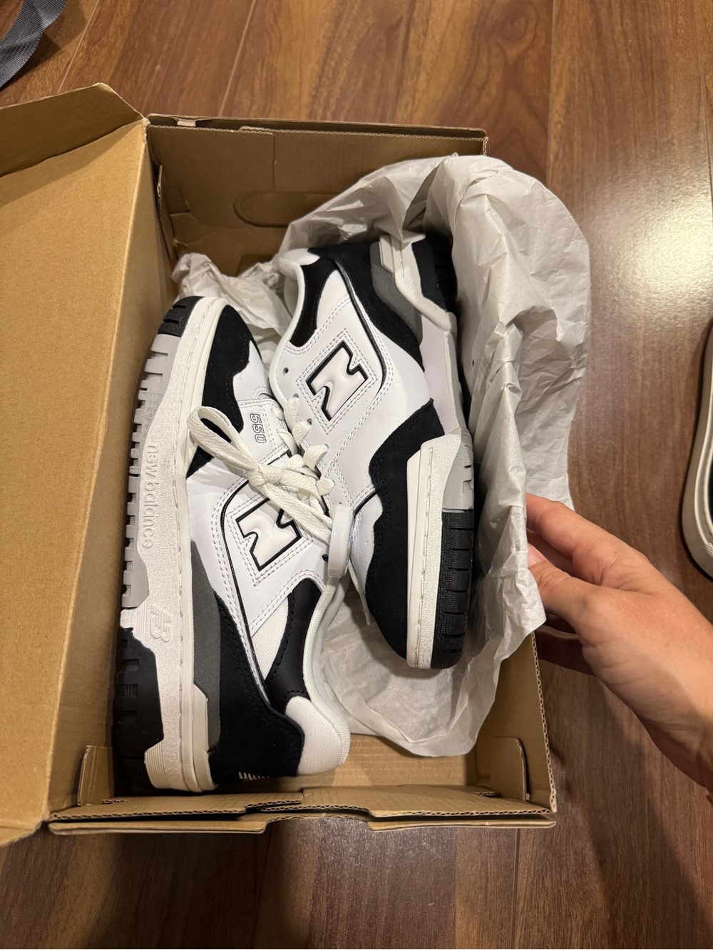 New Balance White Black in box